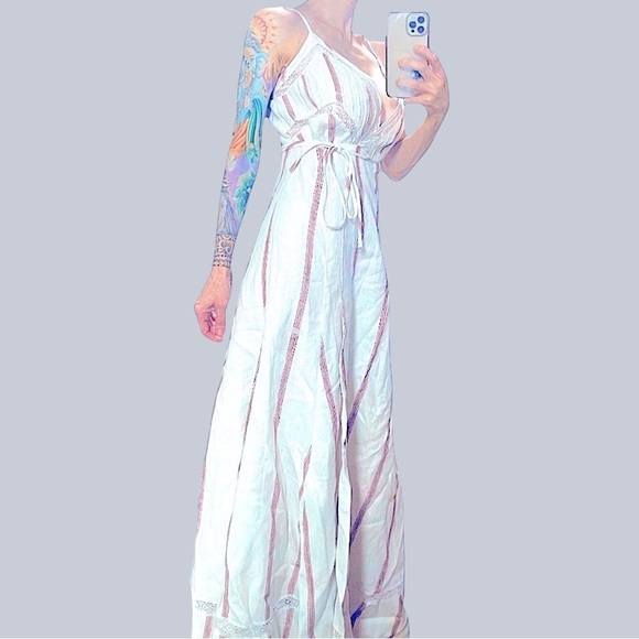 plus layered ruffle sleeve maxi dress Veda Long Sleeve Floral Tiered Ruffle Maxi Dress Blue main image 1